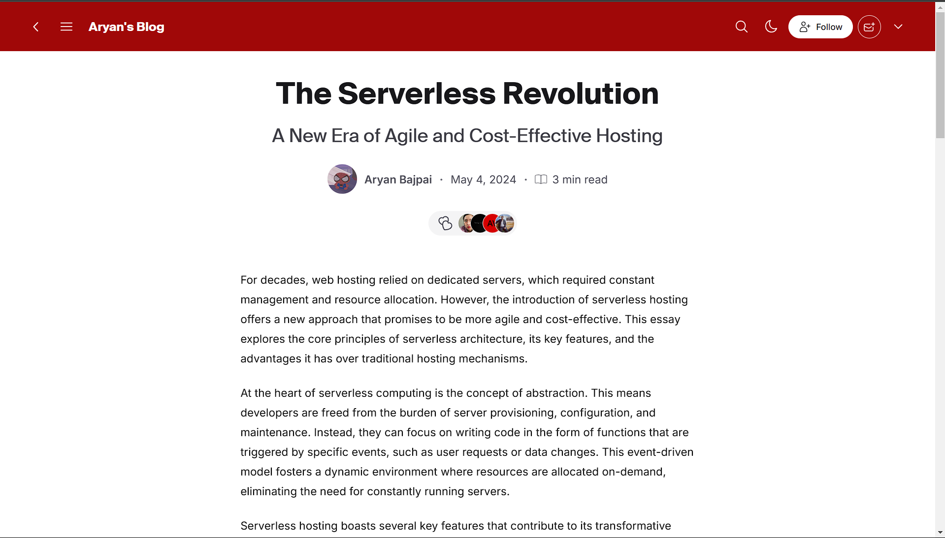 The Serverless Revolution: A New Era of Agile and Cost-Effective Hosting
